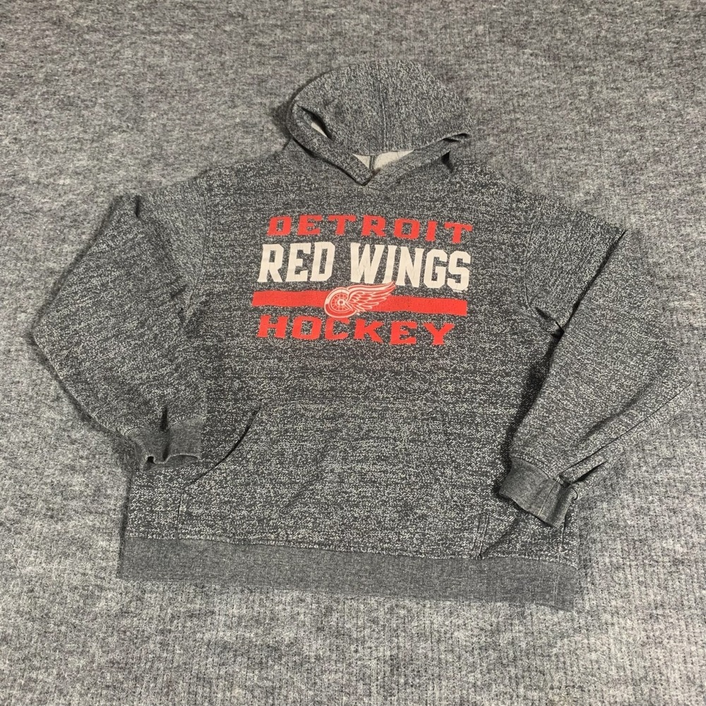 Detroit Red Wings Hoodie Womens Medium‎ M Gray Pullover Sweatshirt NHL Hockey